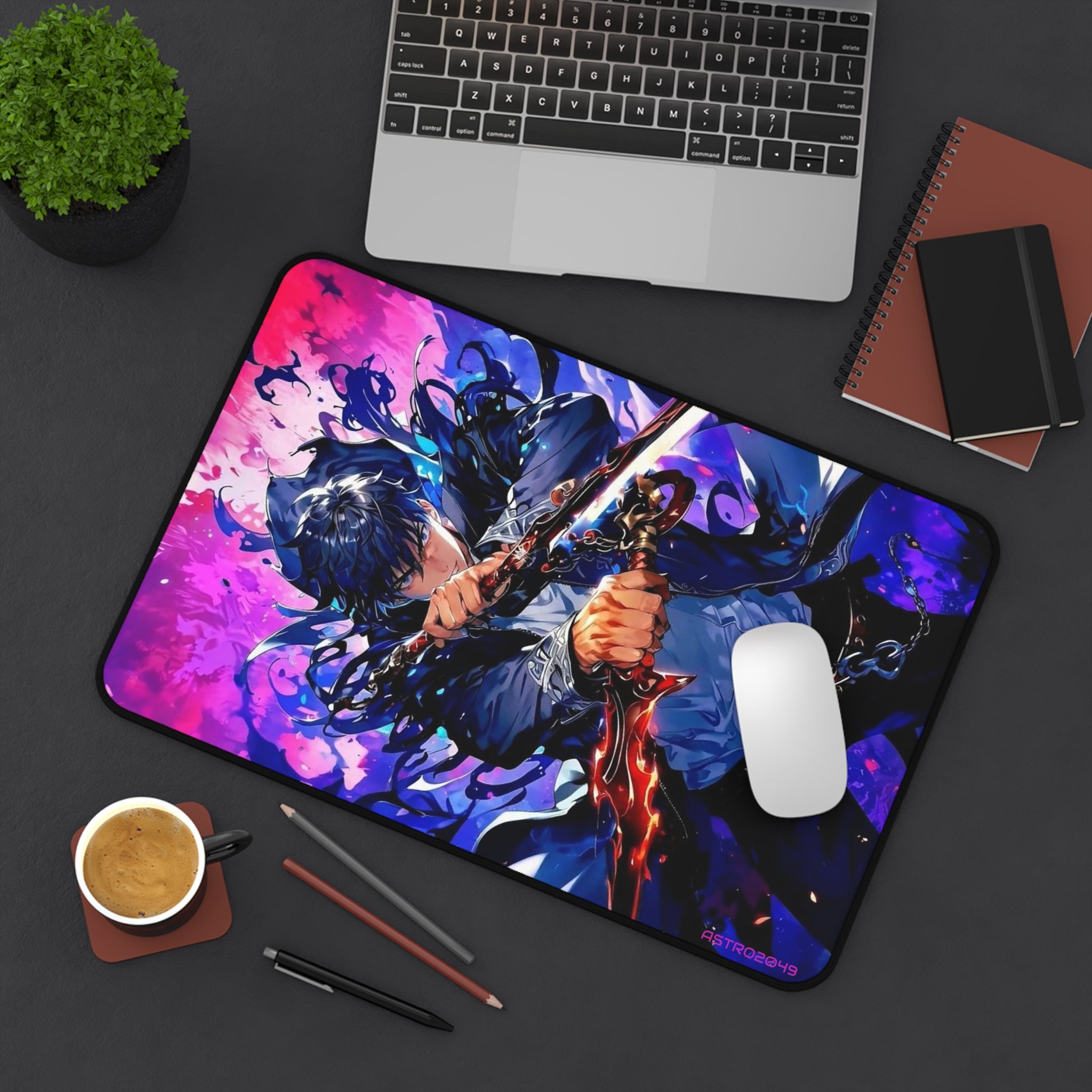 SOLO LEVELING - Sung Jinwoo - ARISE - Vibrant Anime Desk Mat - Gaming, Work, Home Office, Personalized Gift, Desk Accessories, Desk Decor