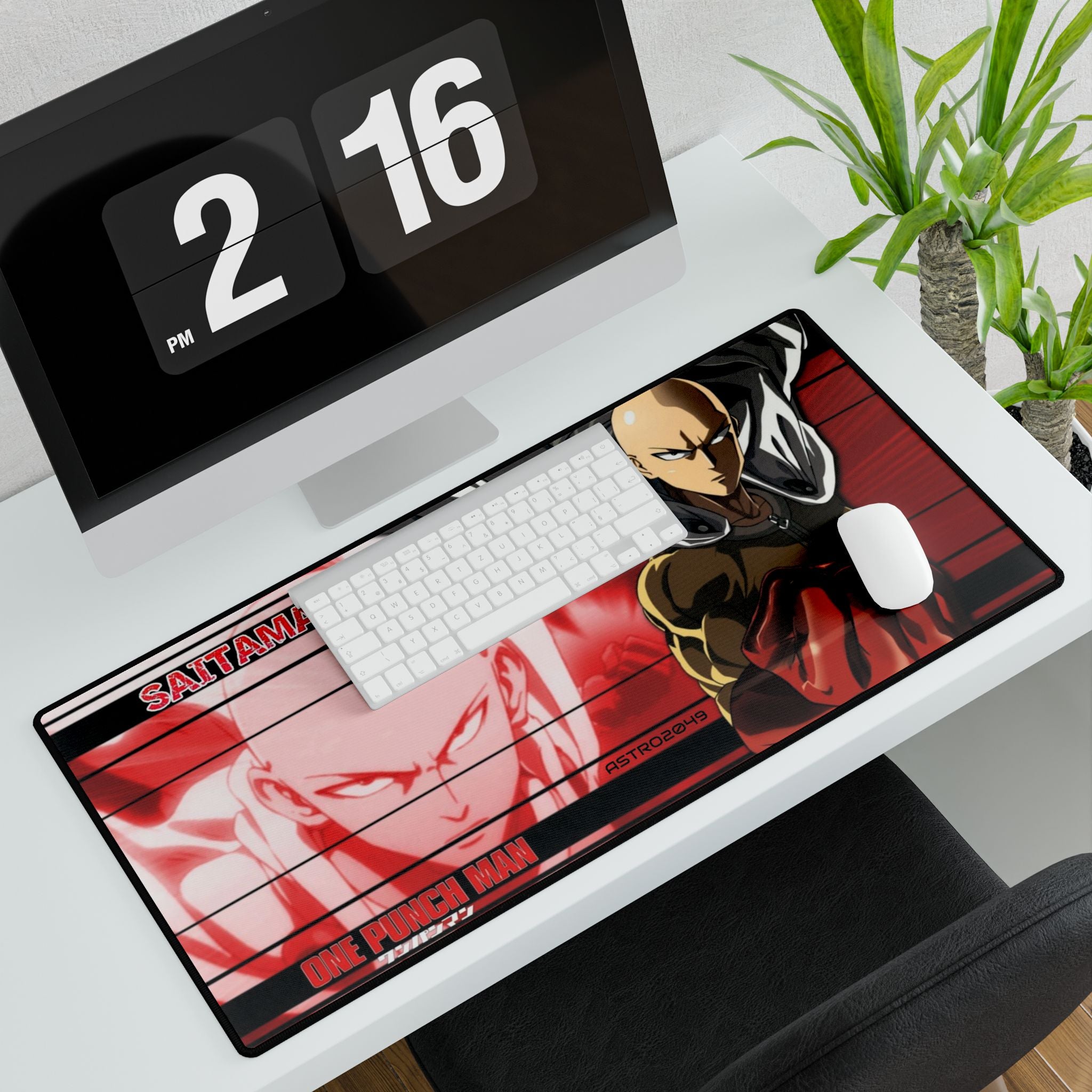 ONE-PUNCH MAN: Saitama - Anime Desk Mat - Saitama from One Punch Man | Gaming Desk Pads, Office Accessories, Gift for Fans, Home Decor