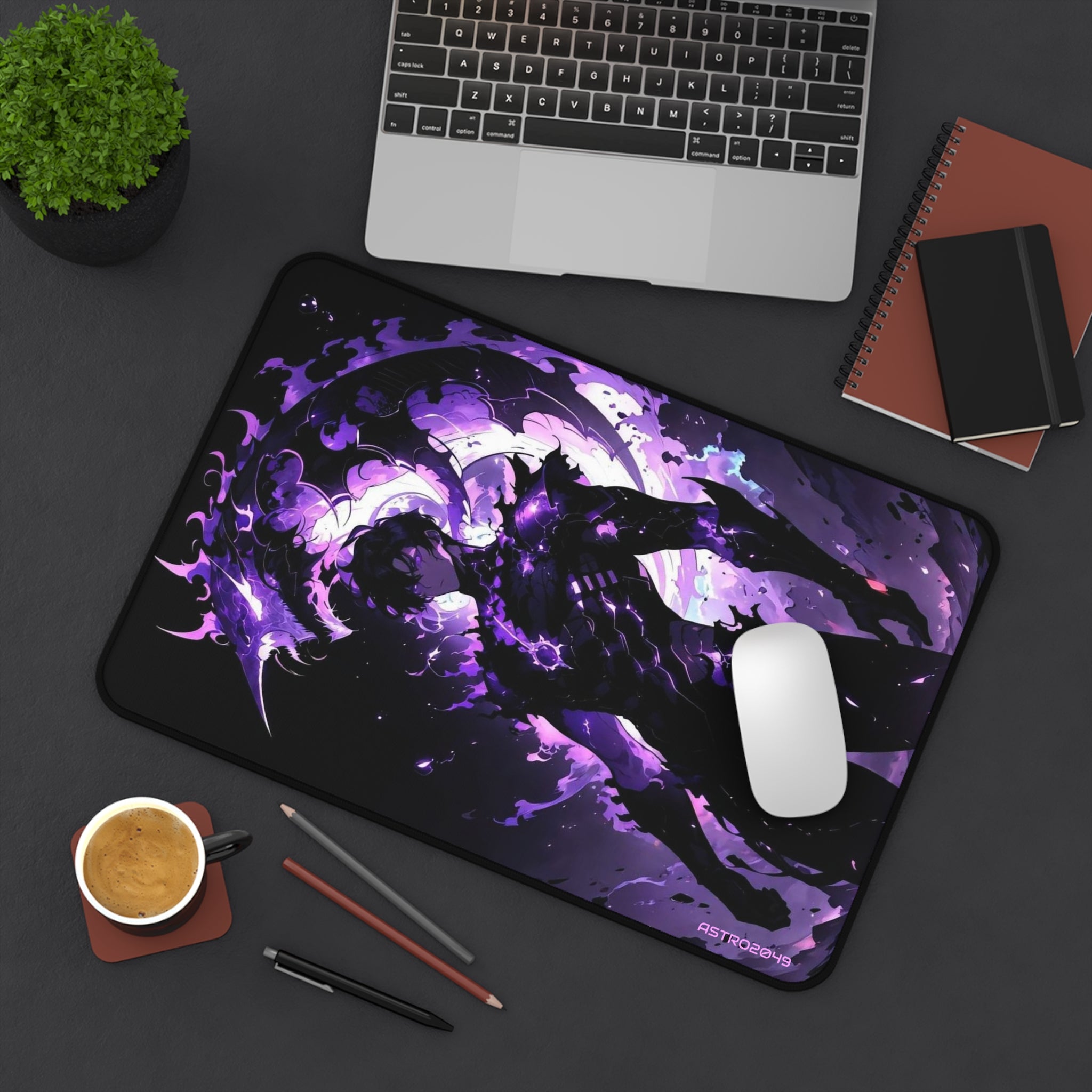 SOLO LEVELING - Sung Jinwoo - ARISE - Galaxy-Themed Desk Mat - Aesthetic Gaming Mouse Pad, Stylish Office Decor, Unique Gift Idea