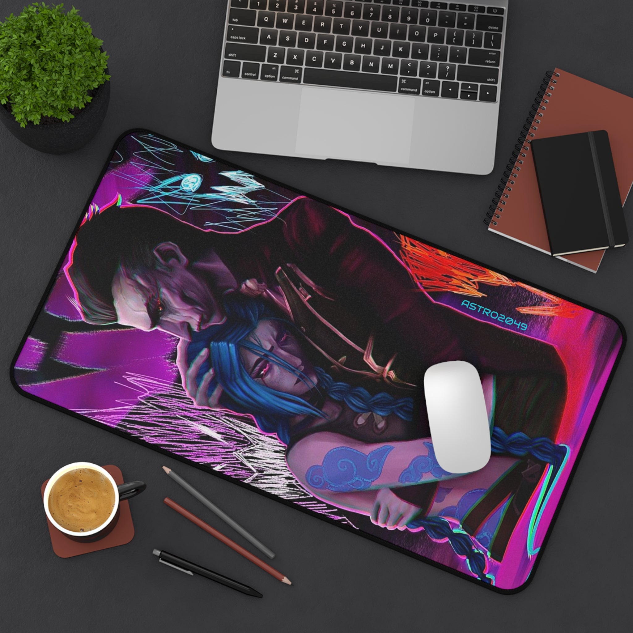 League of Legends - Arcane: JINX - Vibrant Gamer Desk Mat, Gaming Mouse Pad, Nerd Gift, Personalized Desk Mat, RGB Mouse Pad