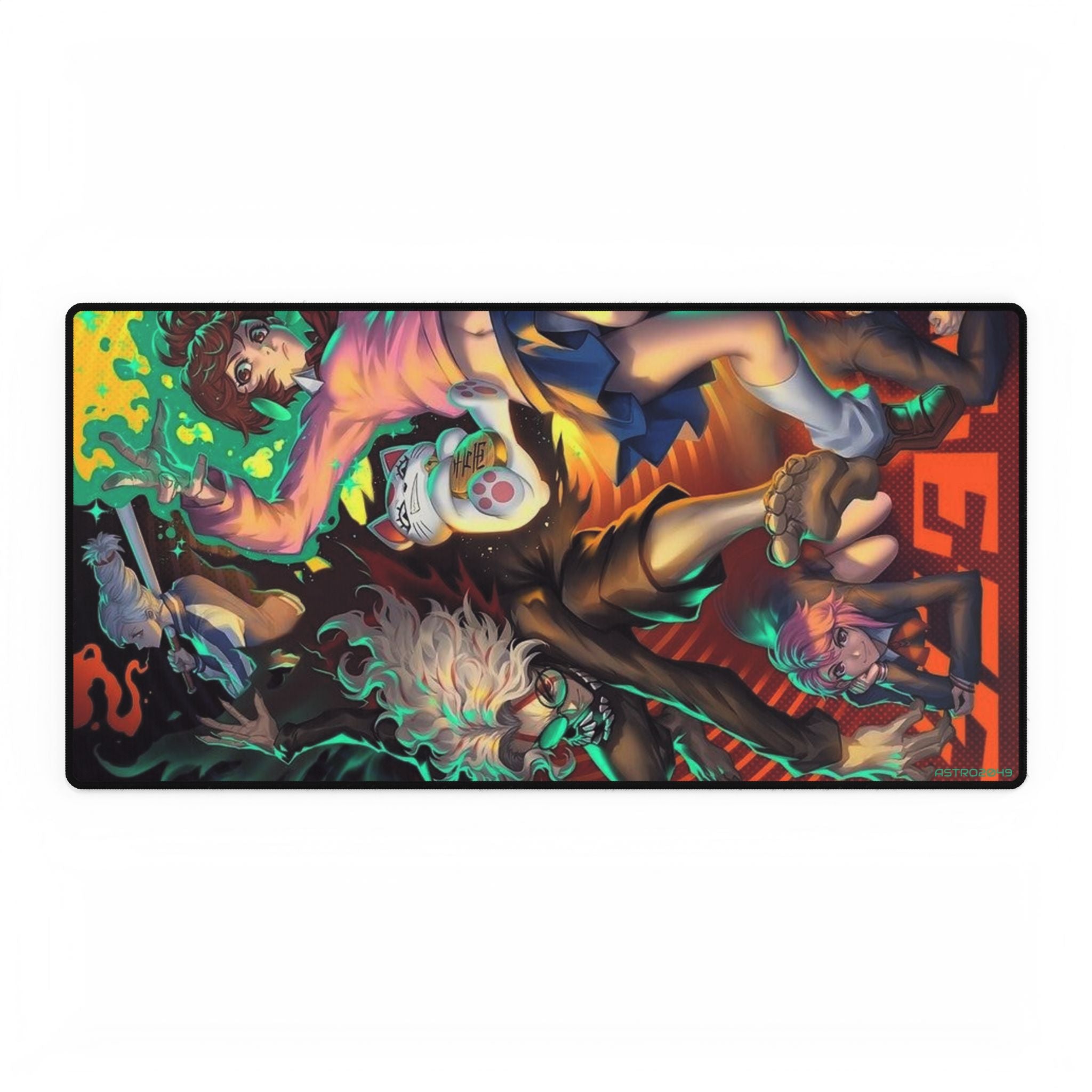 DANDADAN: Momo / Okarun - Vibrant Gaming Desk Mat - Anime Style, Desk Accessories, Gamer Gift, Office Decor, Desk Organization