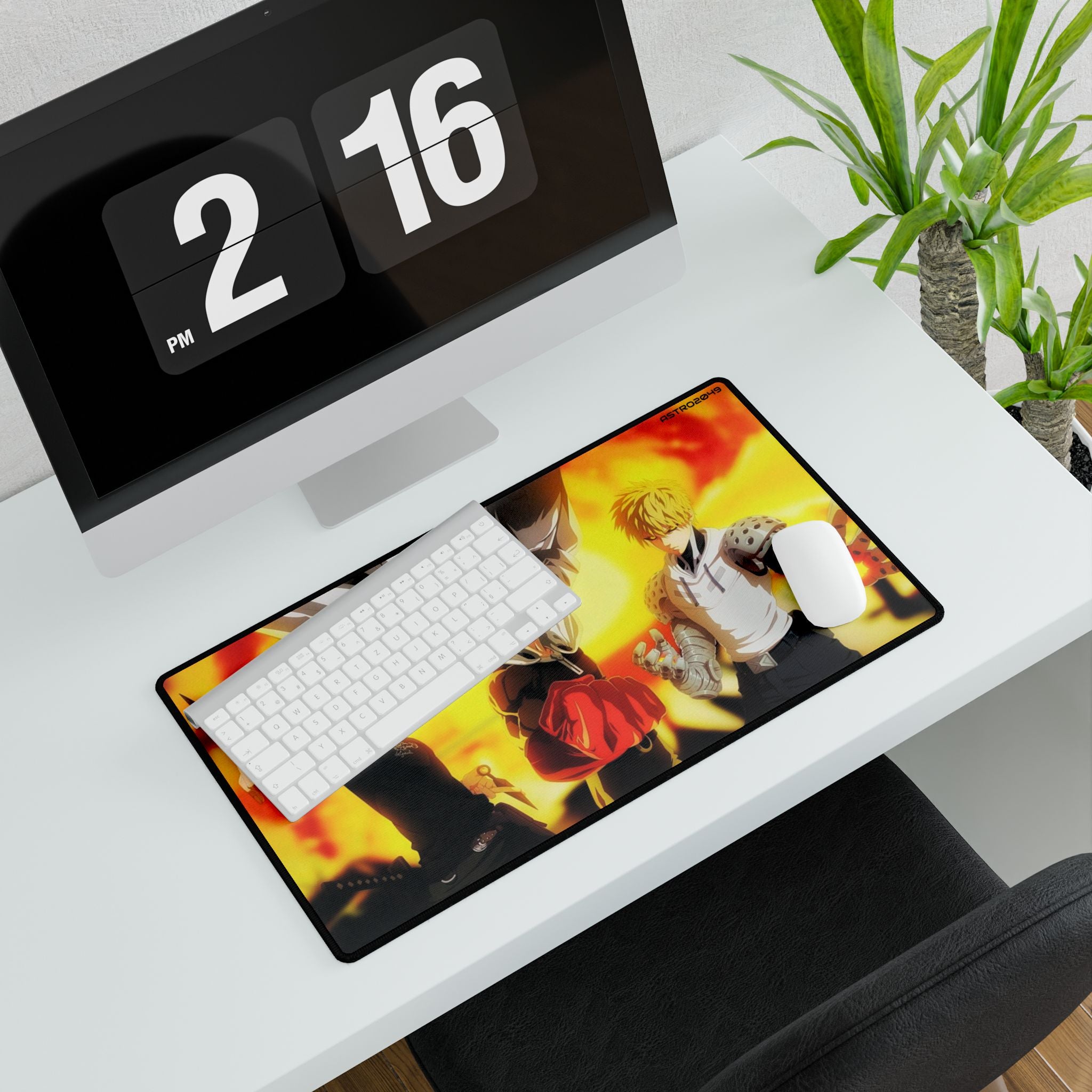 ONE-PUNCH MAN: Saitama / Genos / Sonic - Stylish Anime Desk Mat - Gamer Desk Accessories, Office Decor, Unique Gift for Anime Fans