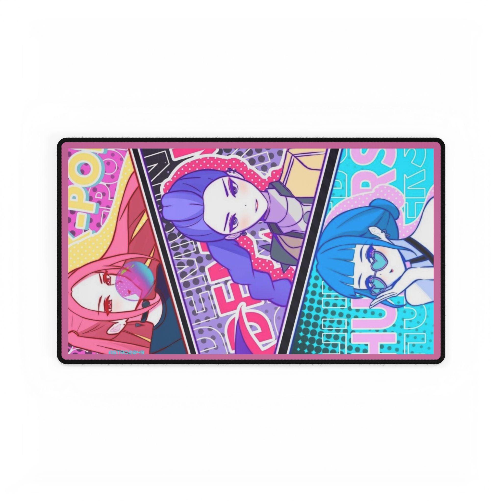 KPop Demon Hunters - HUNTRIX - Vibrant Gaming Desk Mat Featuring Anime Characters | Perfect for Gamers, Students, or Office Decor