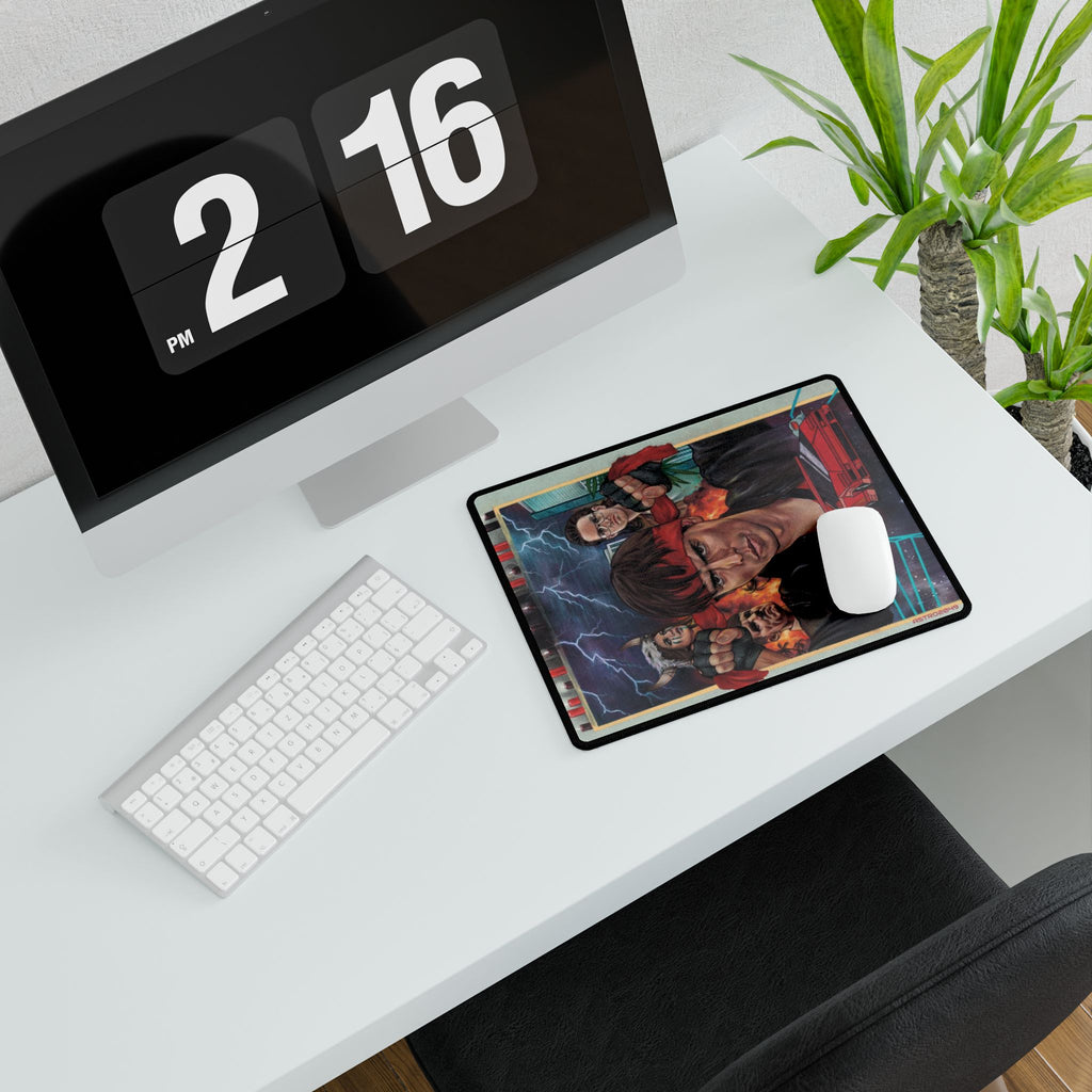 KUNG FURY - Retro Action Desk Mat for Gamers and Movie Lovers, Gaming Accessories, Home Office Decor, Gift Idea, Desk Organizer