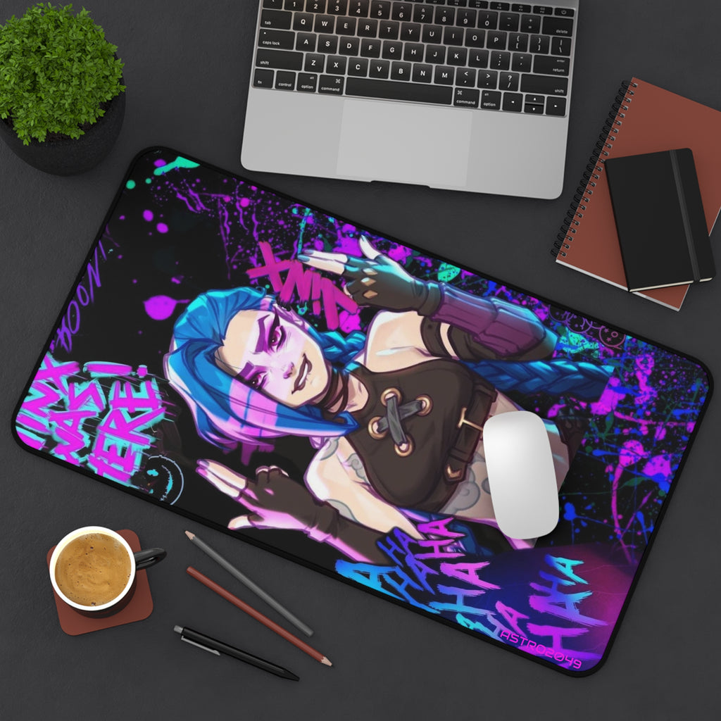 League of Legends - Arcane: JINX - Vibrant Desk Mat with Edgy Design - Perfect for Gamers, Home Office, Unique Gift, and Halloween Vibe