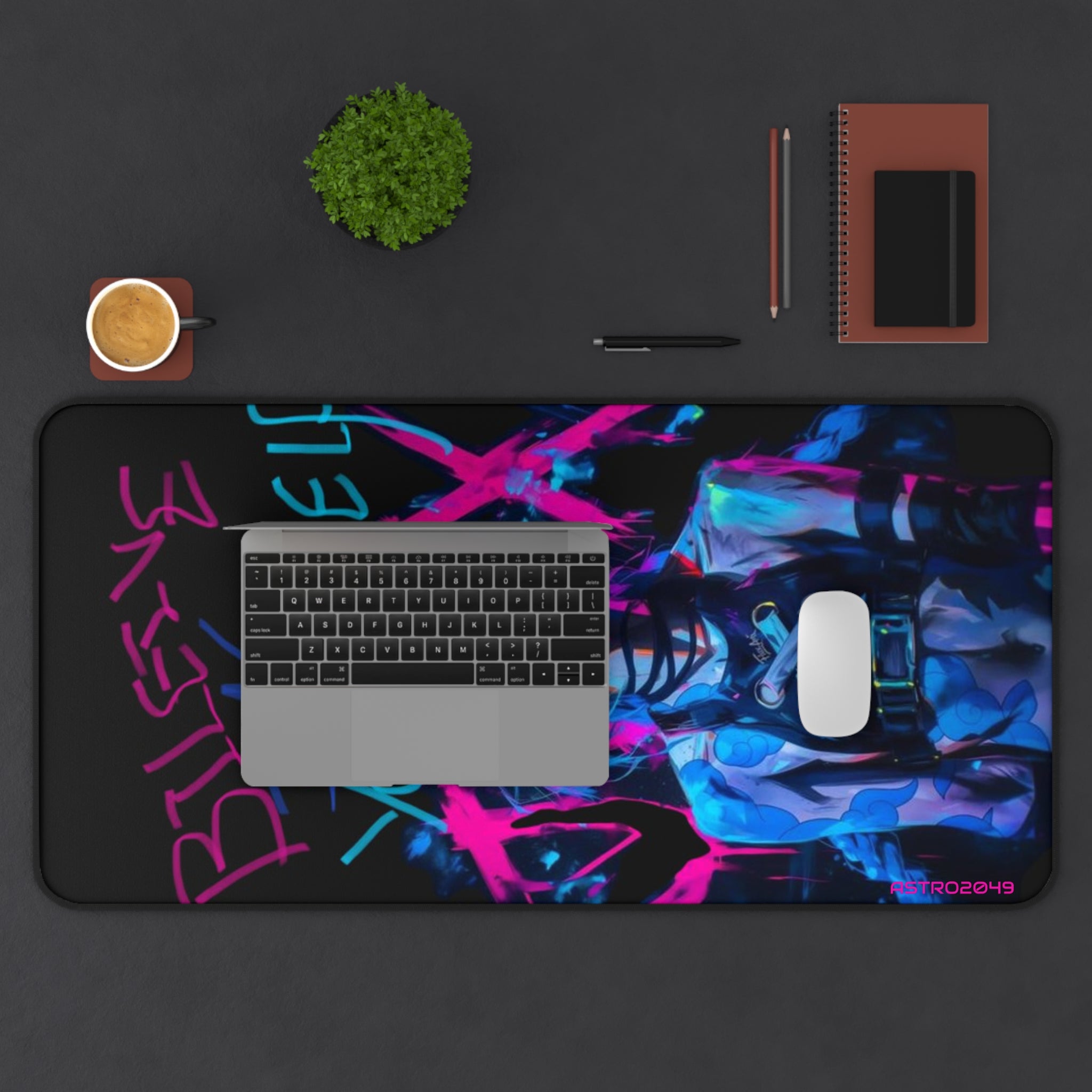 League of Legends - Arcane: JINX - Vibrant Desk Mat - "Believe in Yourself" | Gaming Accessory, Motivational Gift, Computer Mat