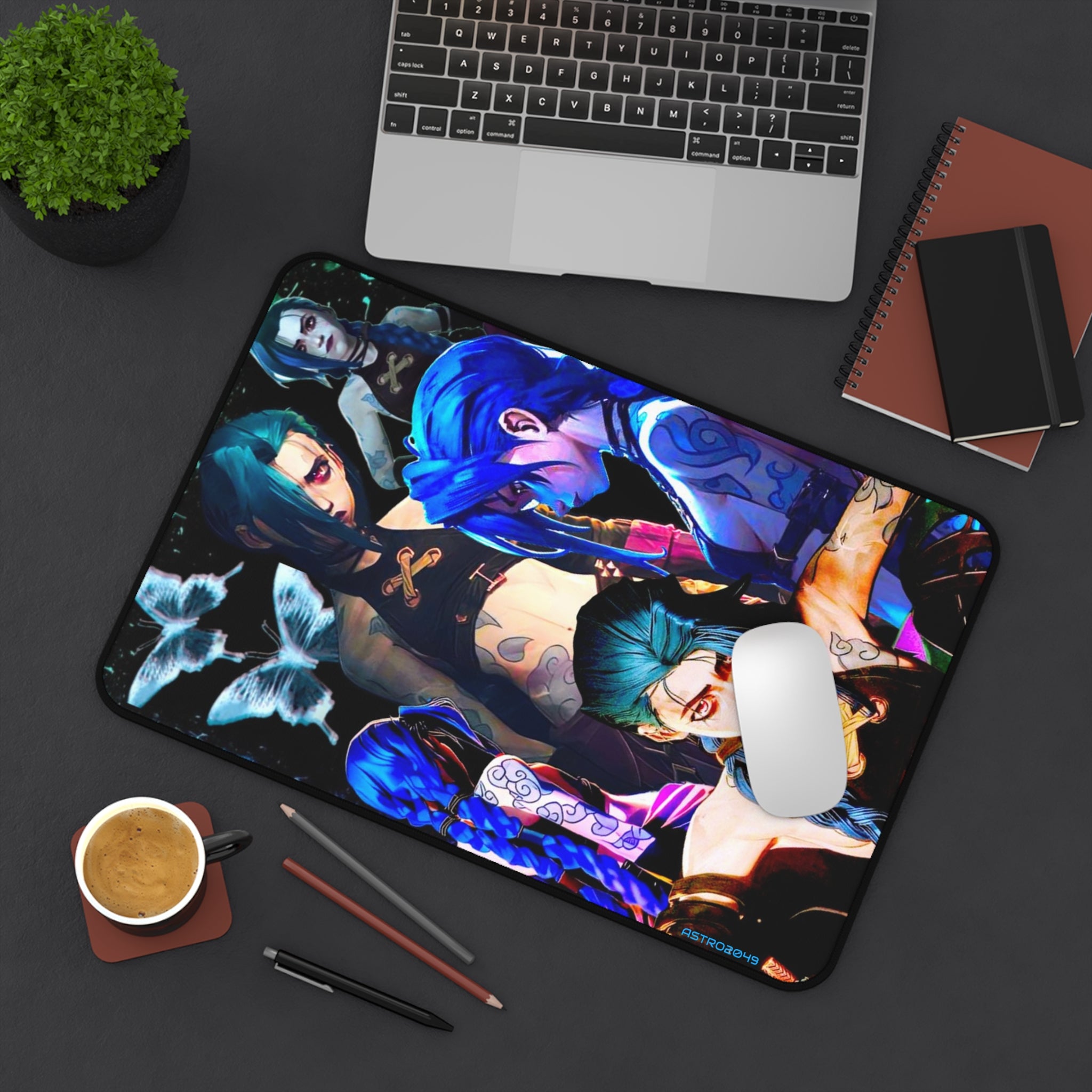 League of Legends - Arcane: JINX - Vibrant Desk Mat with Anime Art, Gaming Desk Accessory, Gift for Gamers, Eco-friendly Desk Pad