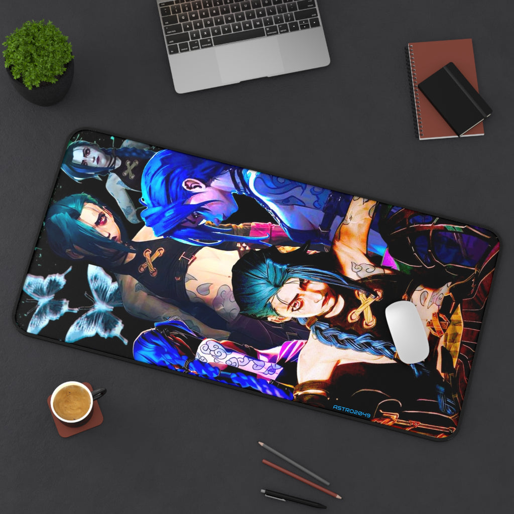 League of Legends - Arcane: JINX - Vibrant Desk Mat with Anime Art, Gaming Desk Accessory, Gift for Gamers, Eco-friendly Desk Pad