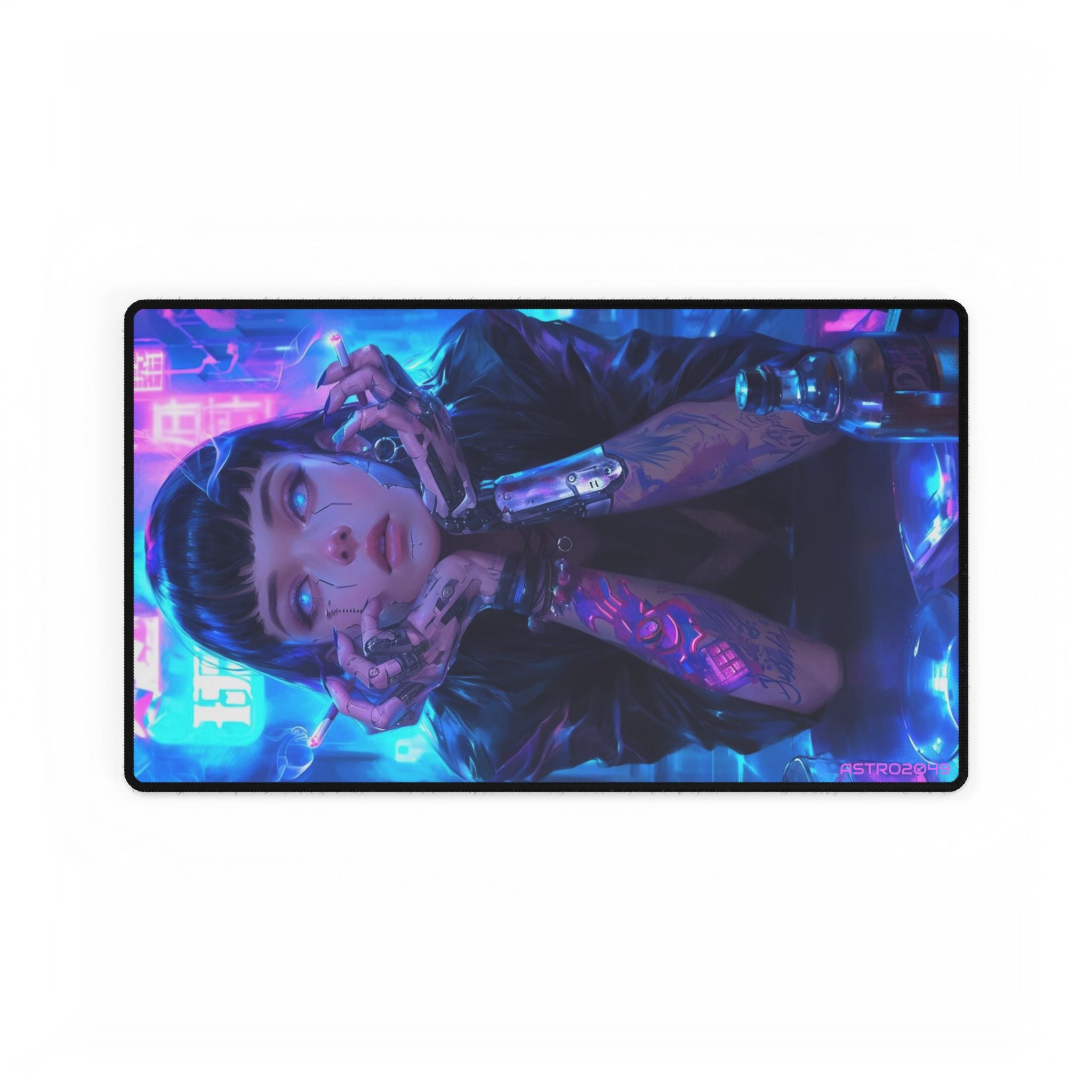 CYBERPUNK - Vibrant Desk Mat for Gamers, Colorful Desk Accessories, Gaming Setup, Office Decor, Gift for Tech Lovers, Digital Art