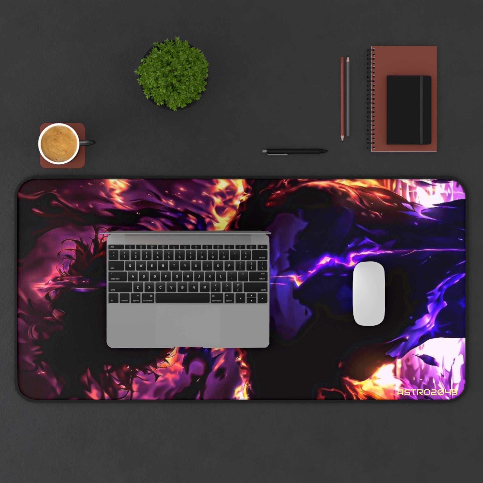 SOLO LEVELING - Sung Jinwoo - ARISE - Futuristic Fire Desk Mat - Gaming Mouse Pad, Office Decor, Unique Gifts for Gamers, Desk Accessories