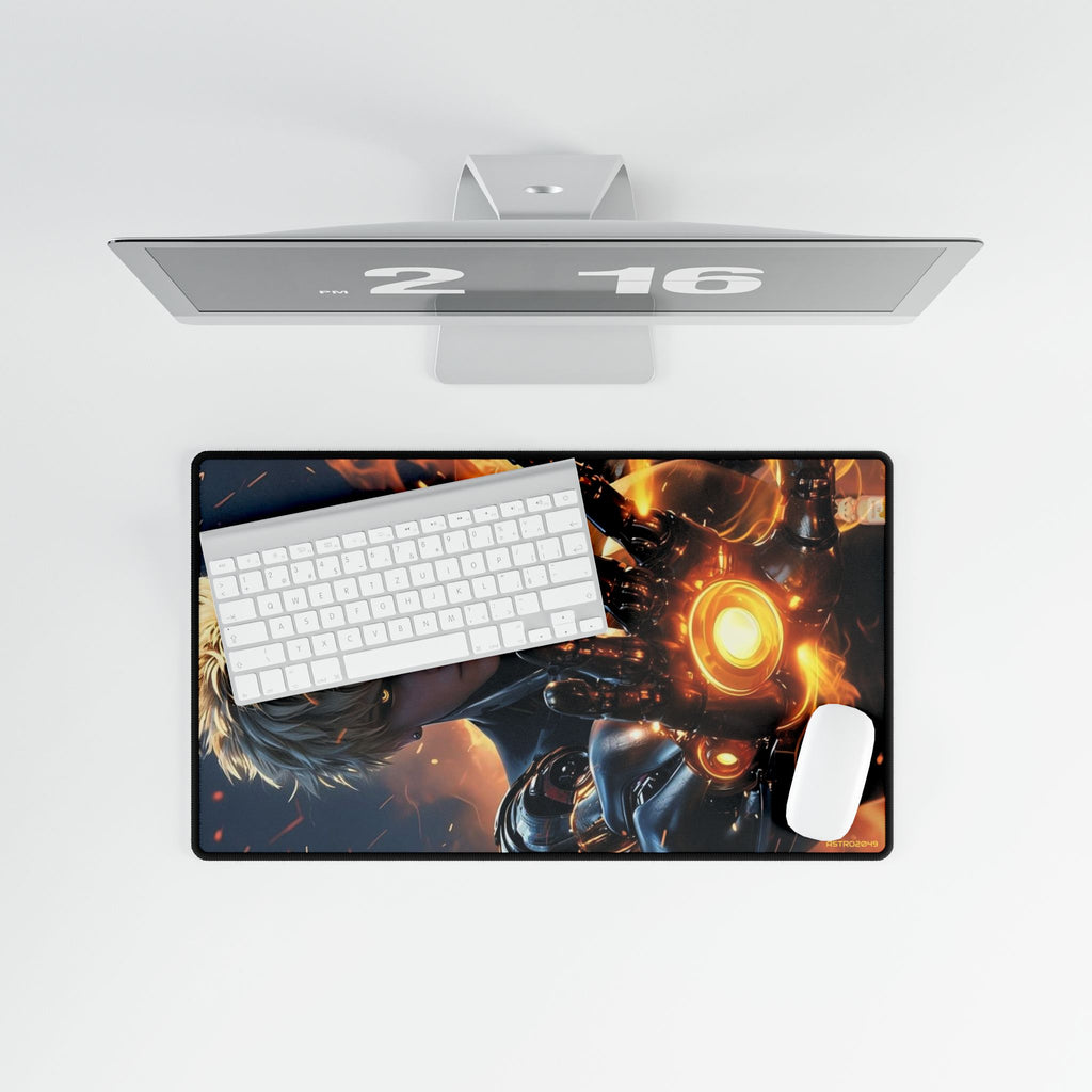ONE-PUNCH MAN: Genos - Gaming Desk Mats, Anti-Slip Mouse Pad for Office, Computer Accessories for Gamers, Personalized Desk Decor
