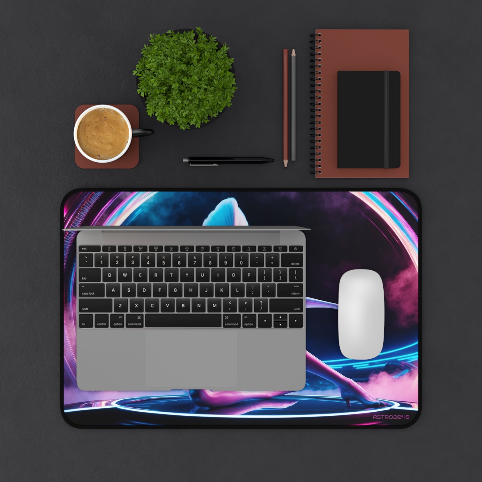 CYBERPUNK - ALIEN - Galactic Alien Themed Desk Mat, Sci-Fi Mouse Pad, Office Decor, Gaming Accessory, Unique Gift for Space Lovers