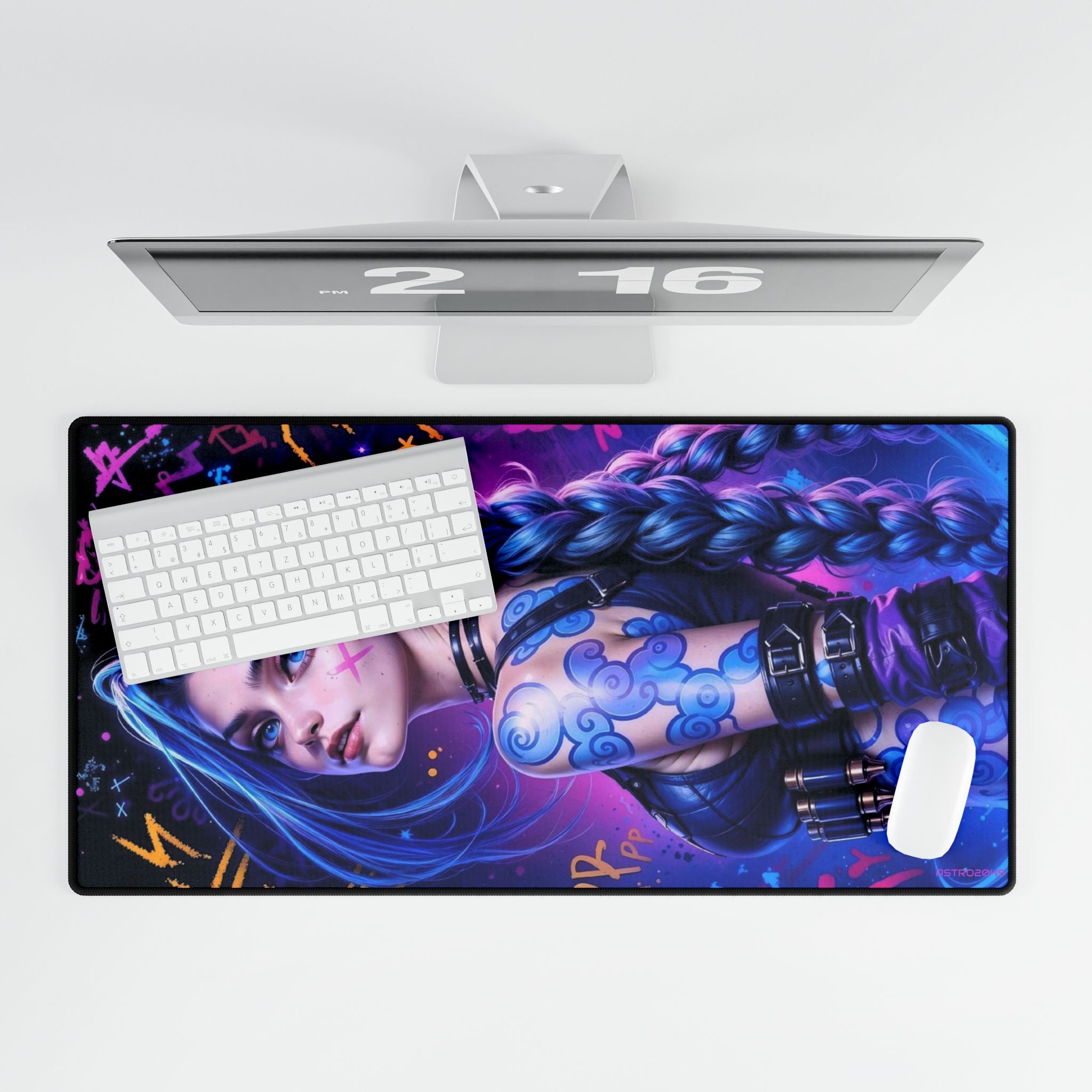 League of Legends - Arcane: JINX - Vibrant Desk Mats for Creative Workspaces, Gamer Desk Accessories, Customizable Mouse Pad