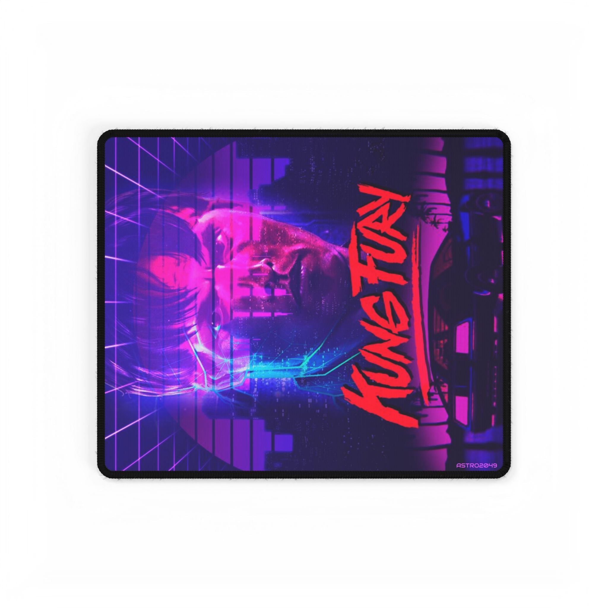 KUNG FURY - Retro Kung Fu Desk Mat - Gaming Desk Pad, Mouse Pad, Computer Mat, Office Decor, Unique Desk Accessories