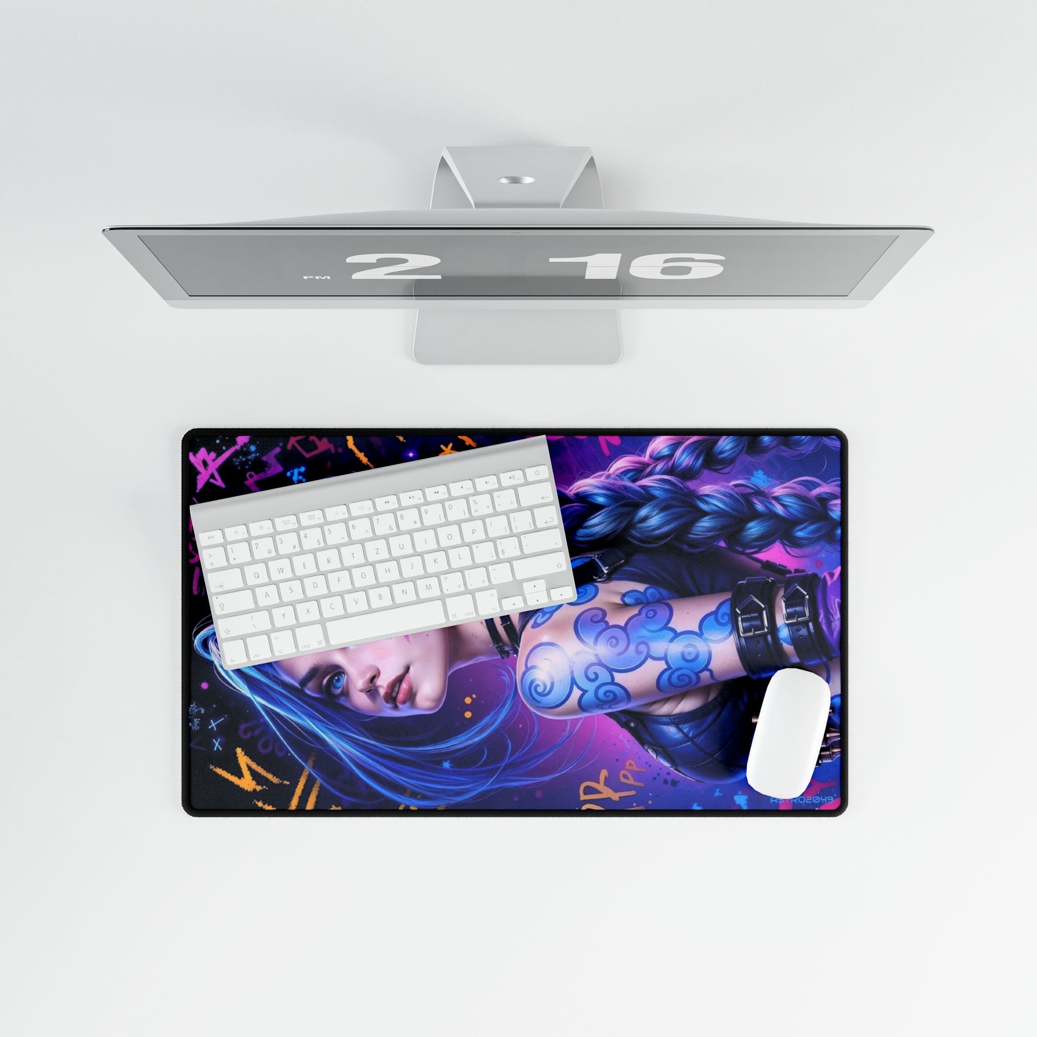 League of Legends - Arcane: JINX - Vibrant Desk Mats for Creative Workspaces, Gamer Desk Accessories, Customizable Mouse Pad