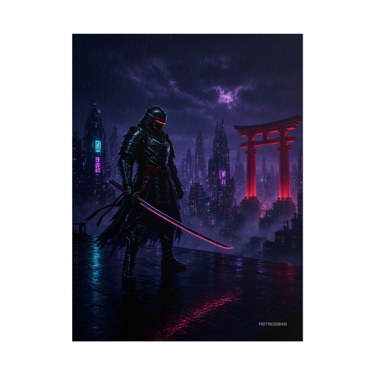 Crimson Gate Ronin matte poster, 18 x 24 in – full artwork view
