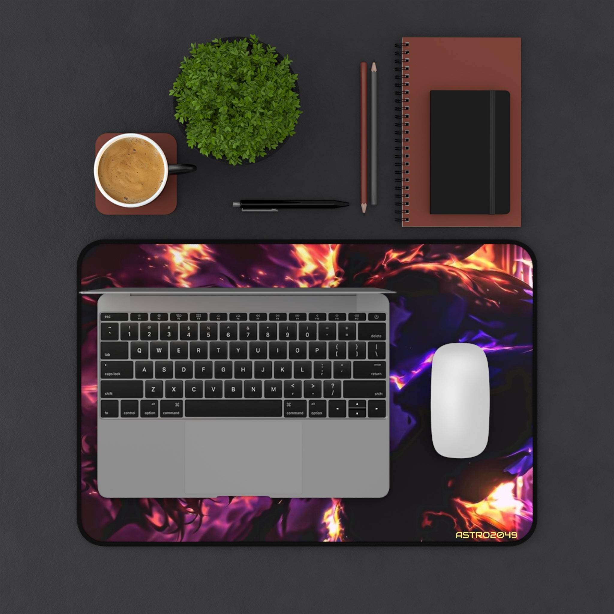 SOLO LEVELING - Sung Jinwoo - ARISE - Futuristic Fire Desk Mat - Gaming Mouse Pad, Office Decor, Unique Gifts for Gamers, Desk Accessories