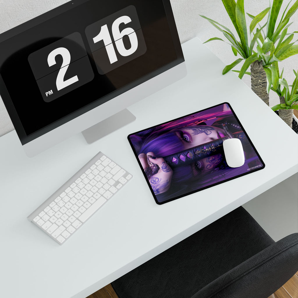 CYBERPUNK - SAMURAI - Vibrant Gamer Desk Mats, Artistic Desk Accessories, Gaming Mouse Pad, Custom Desk Pad, Home Office Decor