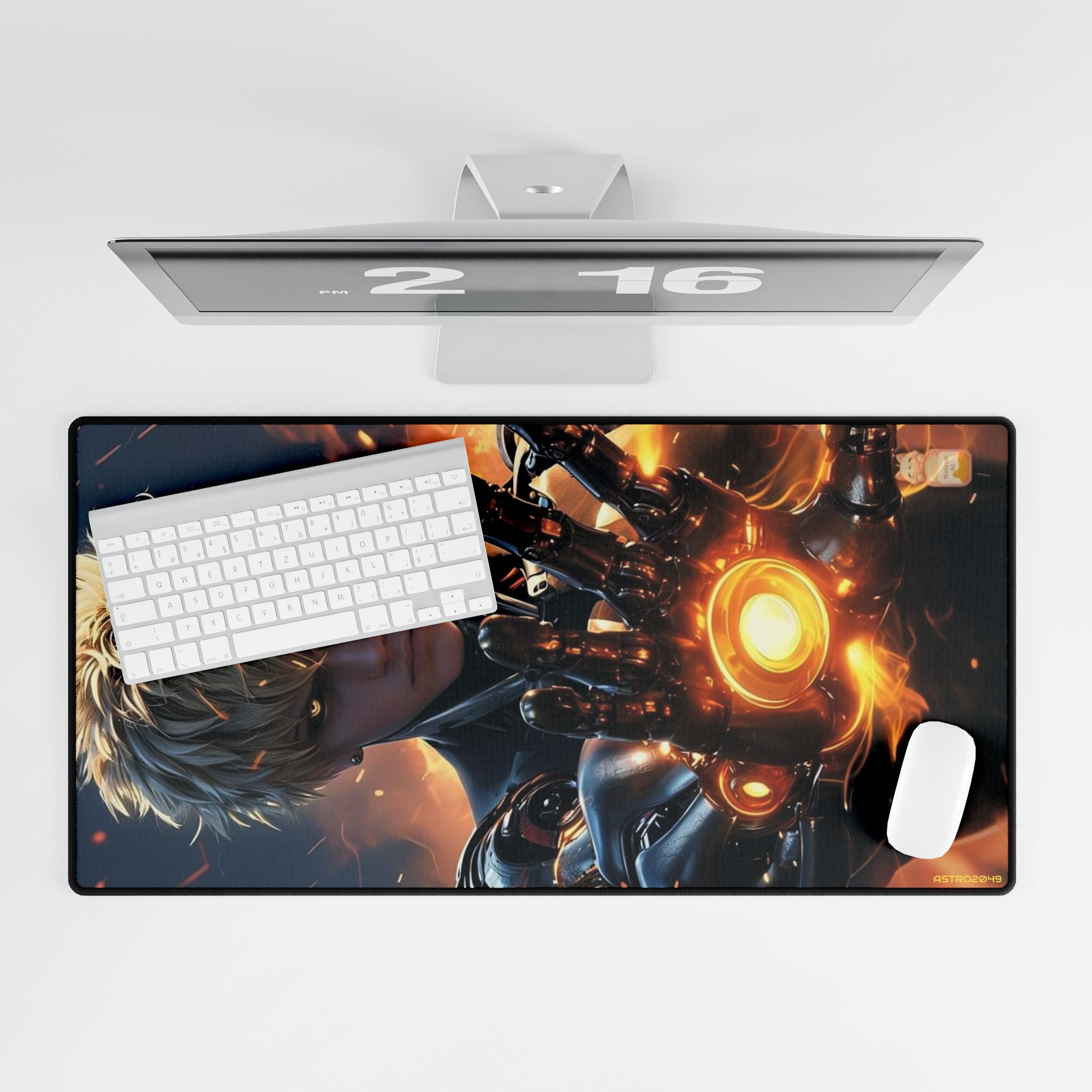 ONE-PUNCH MAN: Genos - Gaming Desk Mats, Anti-Slip Mouse Pad for Office, Computer Accessories for Gamers, Personalized Desk Decor