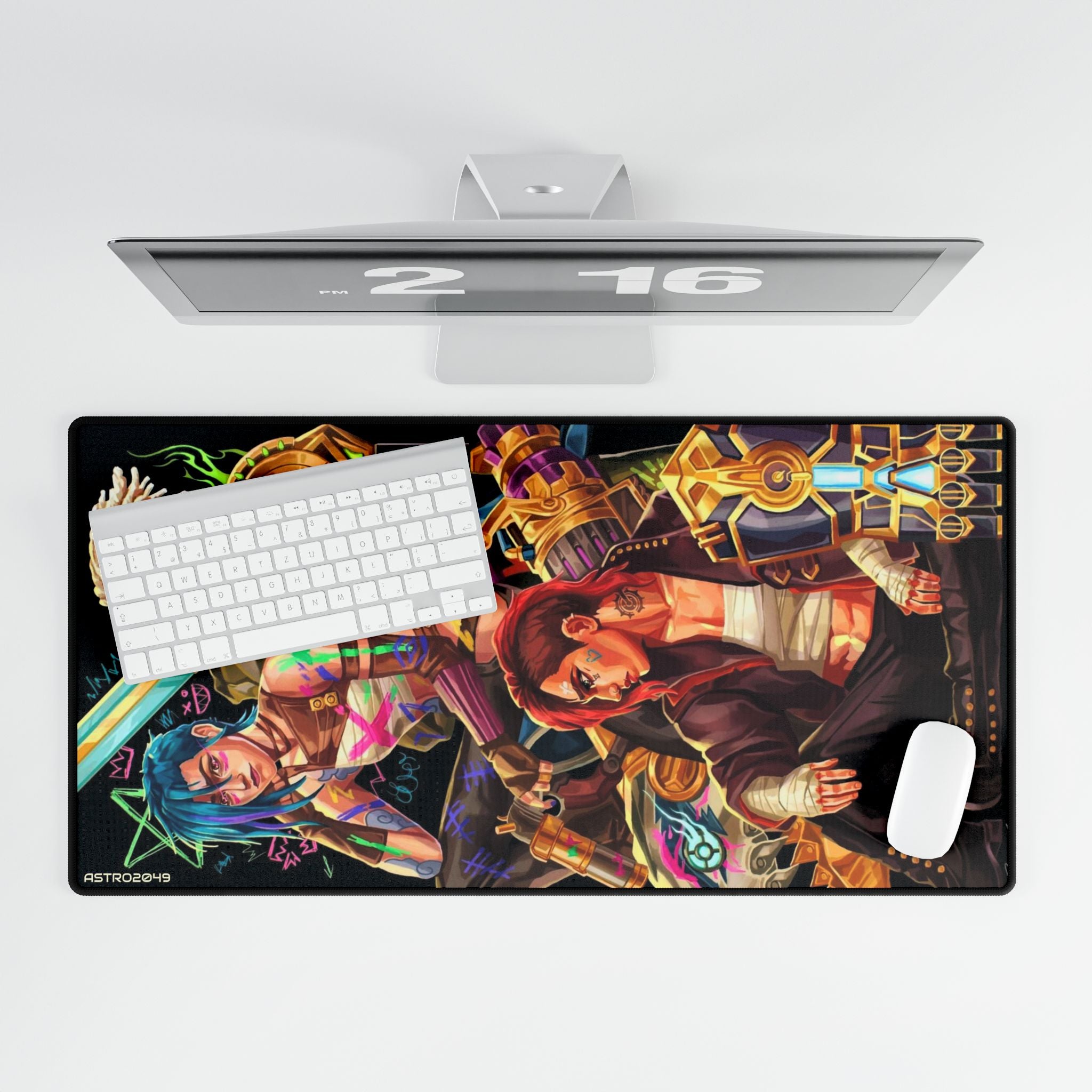 League of Legends - Arcane: JINX - Vibrant Gaming Desk Mat, Colorful Mouse Pad, Office Decor, Gamer Gift, Desk Accessory, Home Office