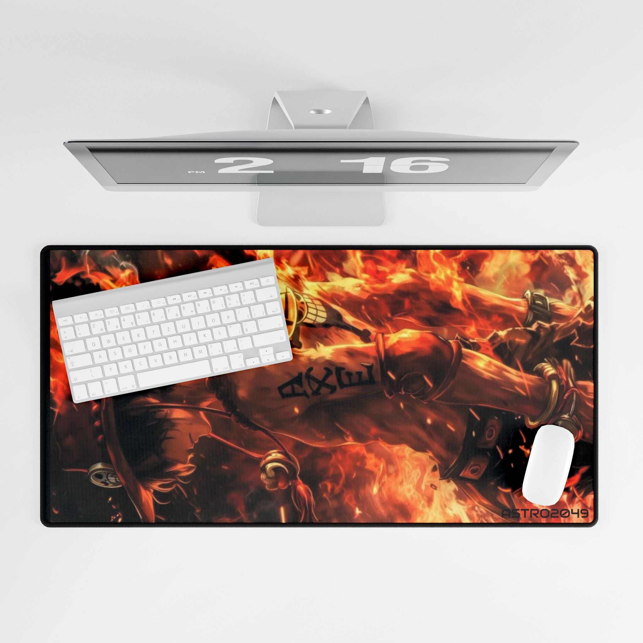 ONE PIECE - ACE - Anime-Inspired Desk Mat for Gaming & Work, Large Desk Pad, Office Decor, Mouse Pad, Unique Desk Accessory, Anime Gifts