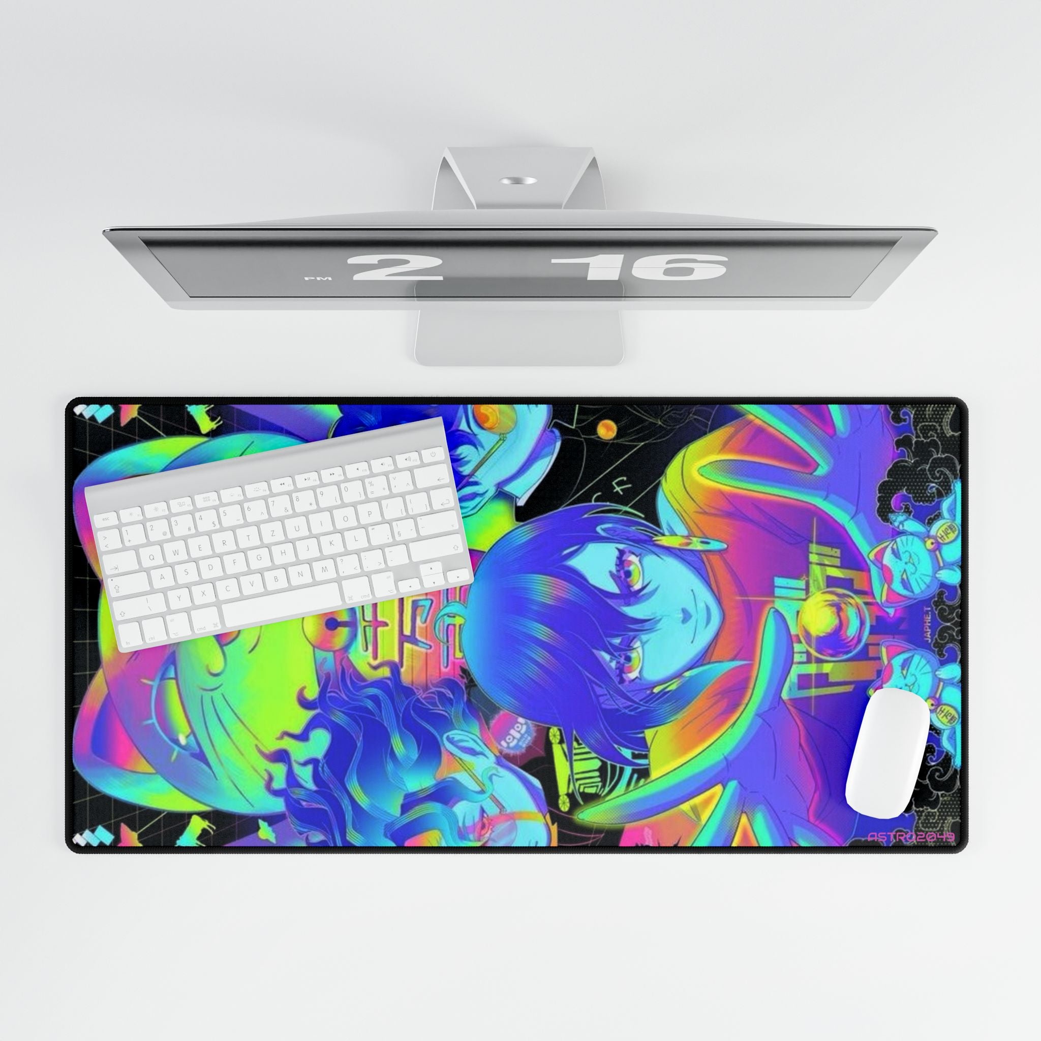 DANDADAN: Momo / Okarun - Vibrant Desk Mat with Anime Design, Gaming Mat, Office Decor, Personalized Mouse Pad, Colorful Workspace Accessory