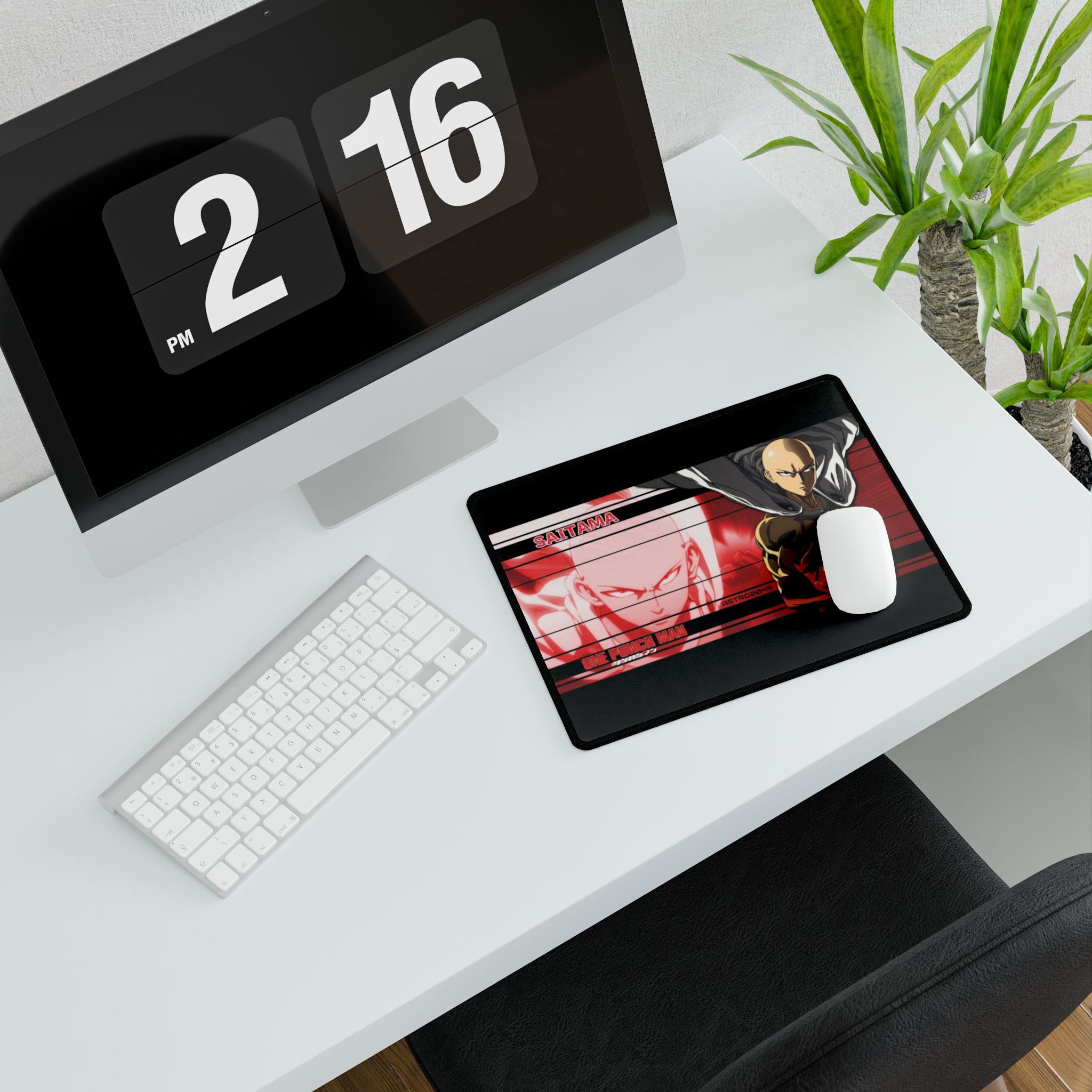 ONE-PUNCH MAN: Saitama - Anime Desk Mat - Saitama from One Punch Man | Gaming Desk Pads, Office Accessories, Gift for Fans, Home Decor