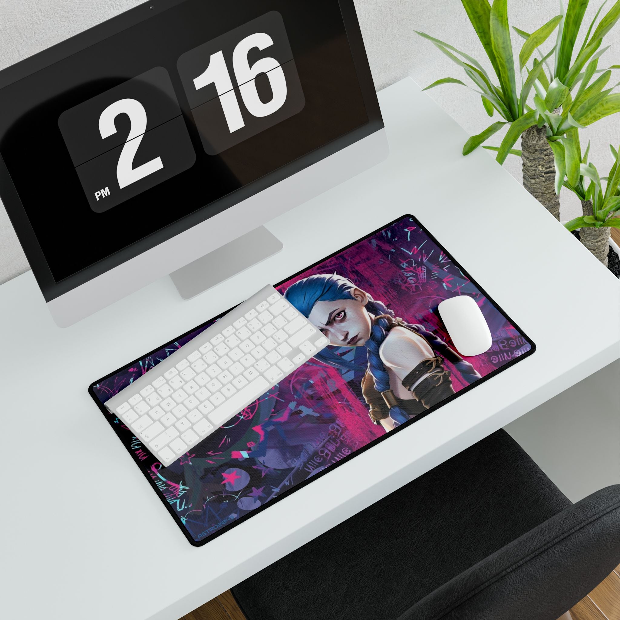 League of Legends - Arcane: JINX - Vibrant Gamer Desk Mat with Character Design, Mouse Pad, Office Decor, Gaming Accessories, Gamers Gift