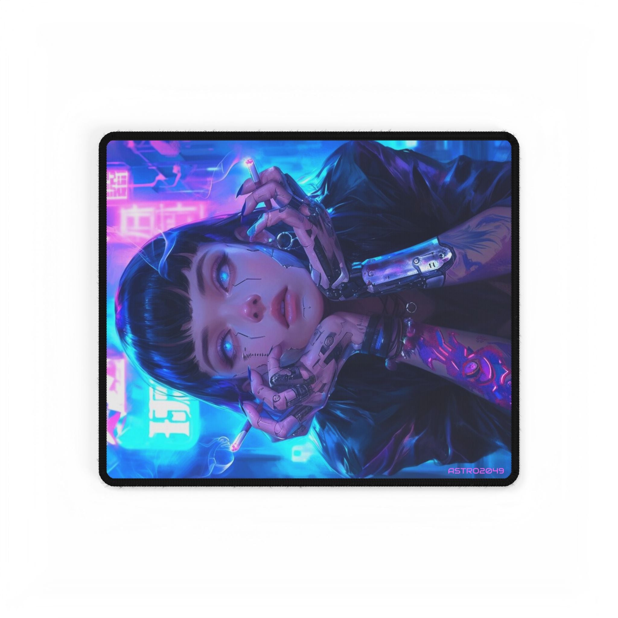 CYBERPUNK - Vibrant Desk Mat for Gamers, Colorful Desk Accessories, Gaming Setup, Office Decor, Gift for Tech Lovers, Digital Art