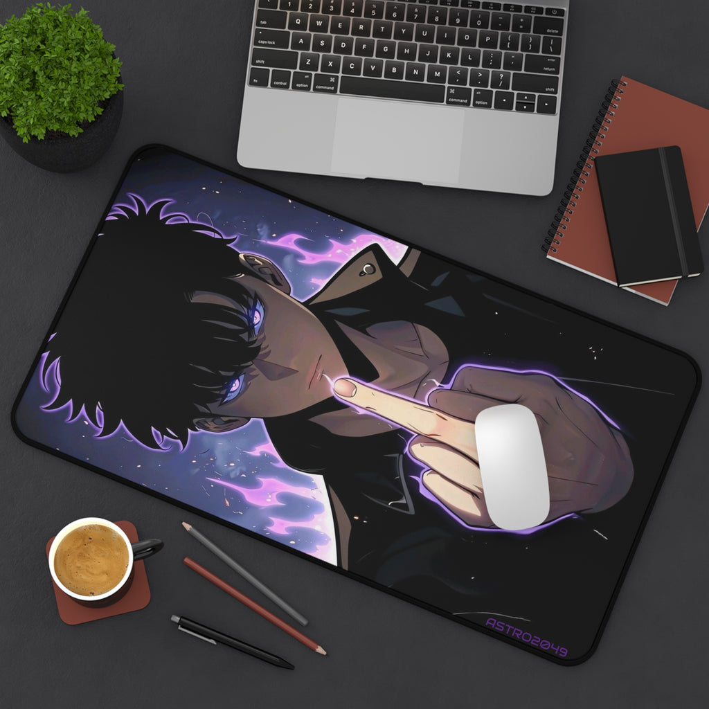 SOLO LEVELING - Sung Jinwoo - ARISE - Cosmic Vibes Desk Mat - Anime Gaming Mouse Pad, Gamer Gift, Desk Accessories, Unique Home Office