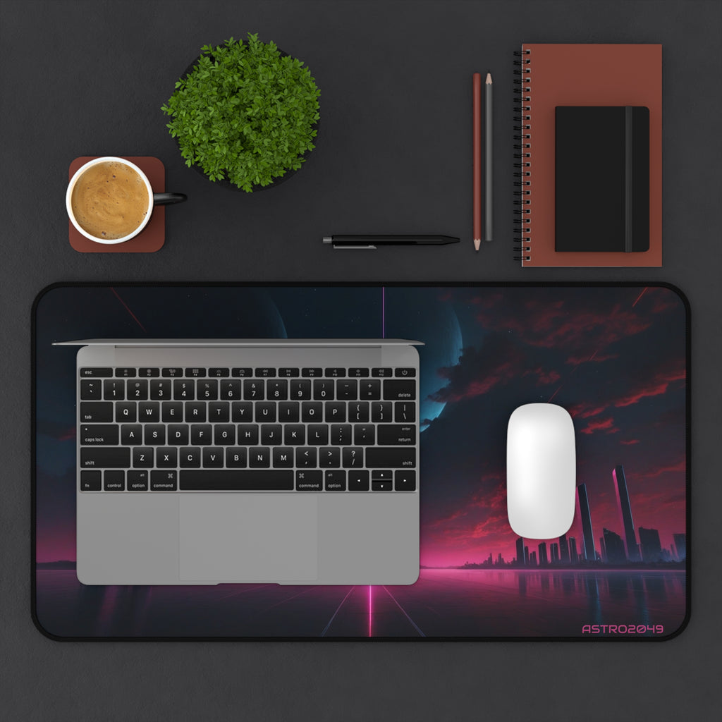 CYBERPUNK - RETROWAVE - Retro Futuristic Desk Mat, Gaming Mouse Pad, Office Decor, Gift for Gamers, Desk Accessories, Cyberpunk Theme