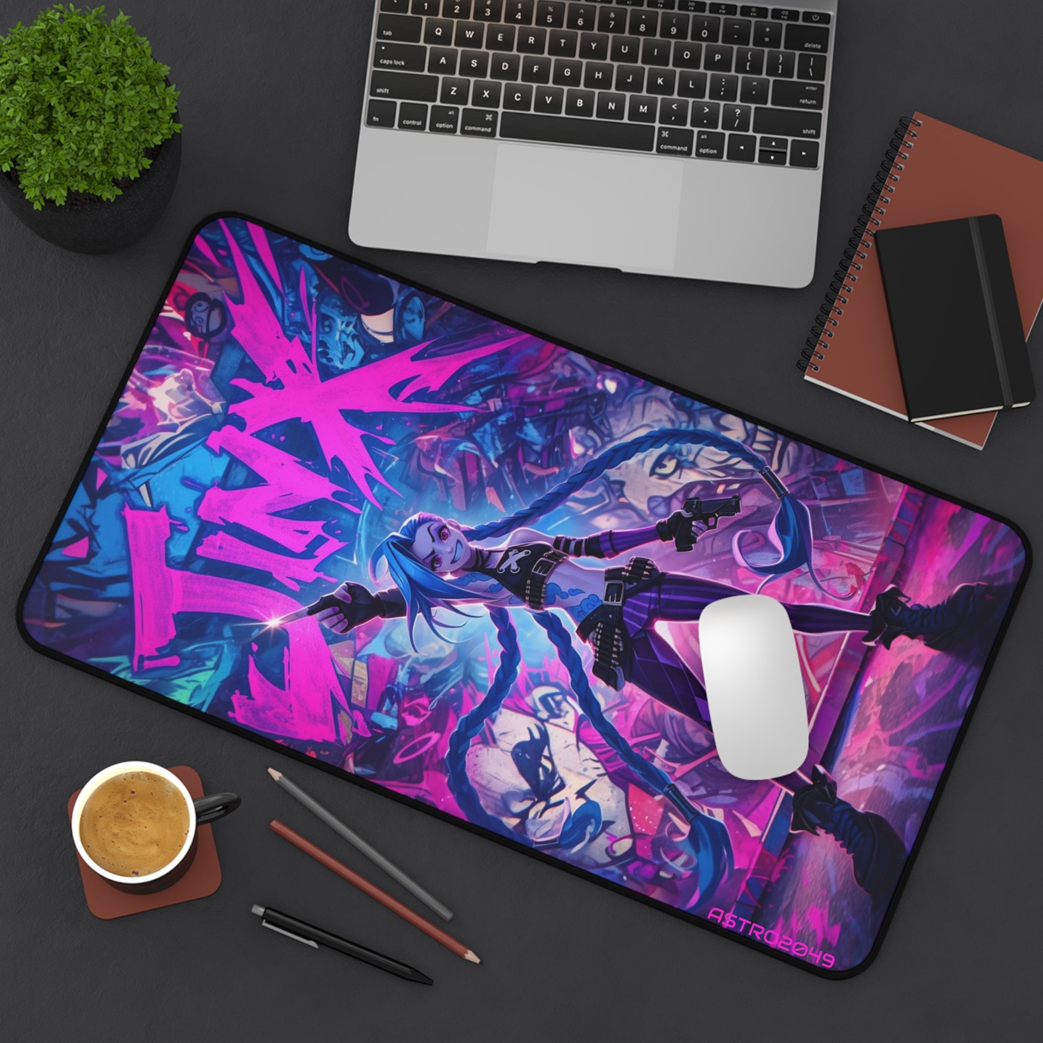 League of Legends - Arcane: JINX - Vibrant Gaming Desk Mat with Colorful Fantasy Art - Perfect for Gamers, Holiday Gifts, and Collectibles