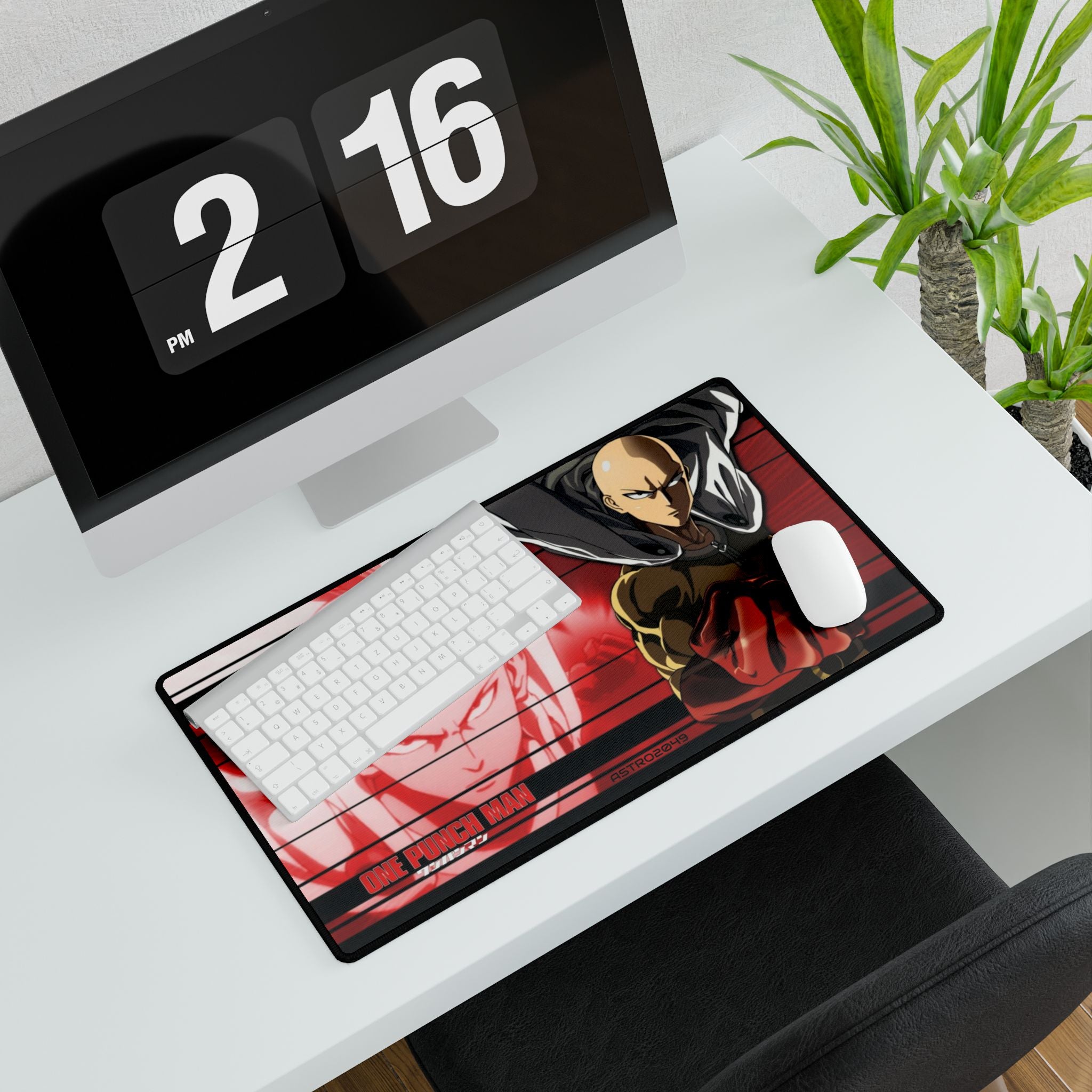 ONE-PUNCH MAN: Saitama - Anime Desk Mat - Saitama from One Punch Man | Gaming Desk Pads, Office Accessories, Gift for Fans, Home Decor