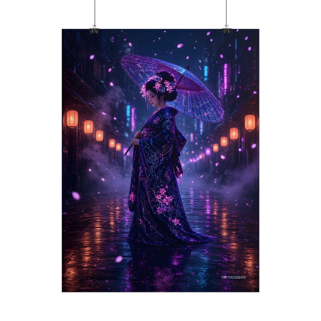 Lantern Rain Geisha matte poster by ASTRO2049, view 6 of 8