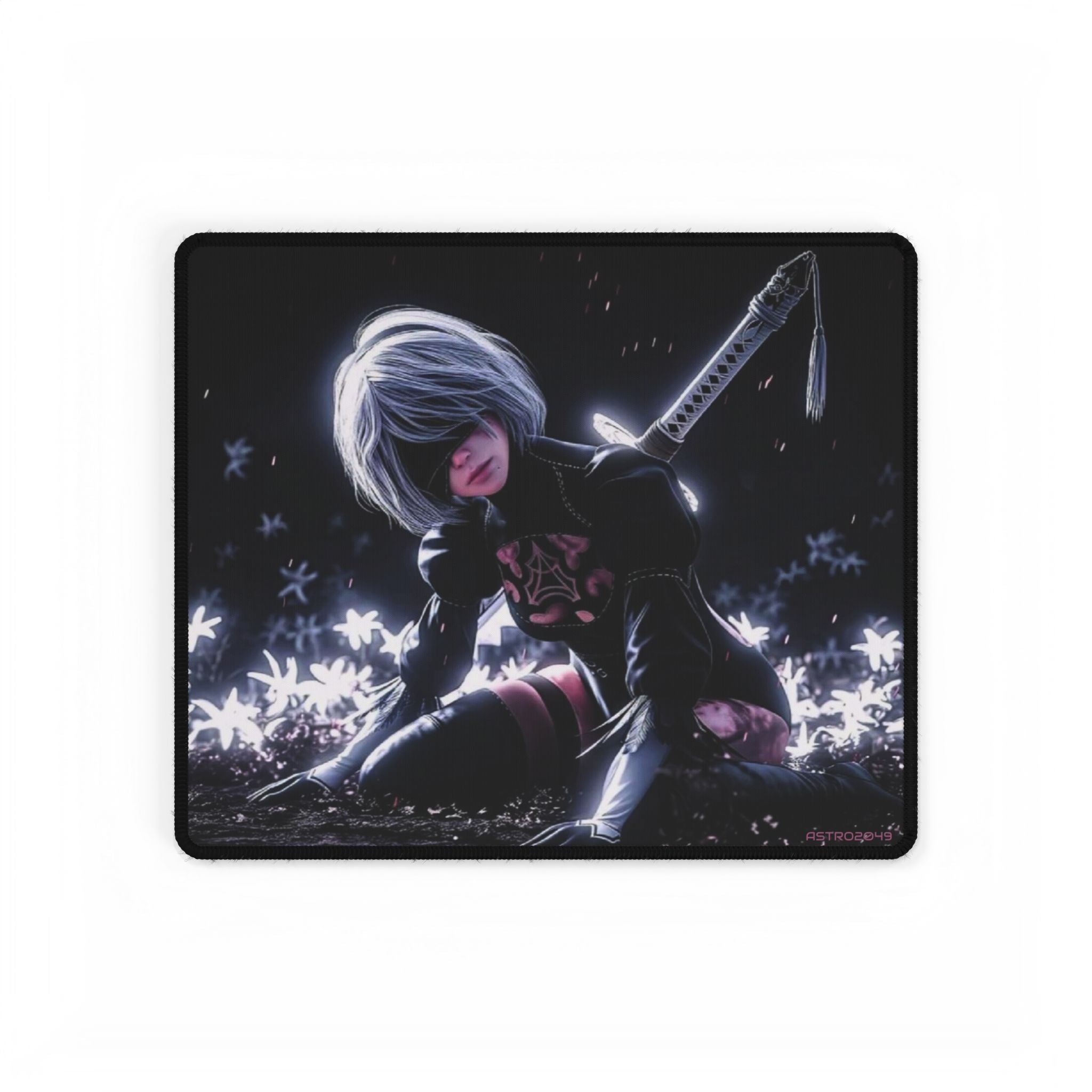 Nier: Automata - 2B - Futuristic Gaming Desk Mat, Non-Slip Mouse Pad, Art Gamer Decor, Office Accessory, Ideal Gift for Gamers