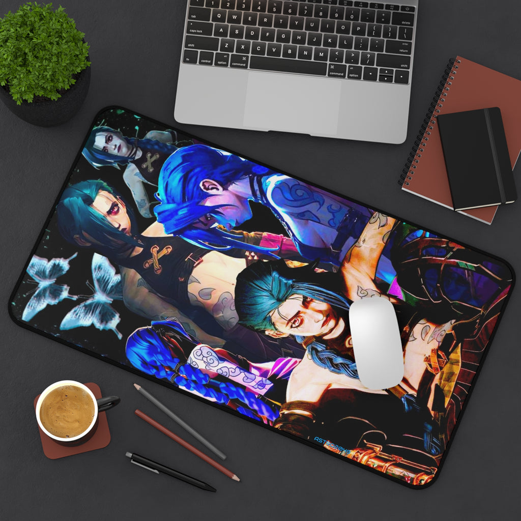 League of Legends - Arcane: JINX - Vibrant Desk Mat with Anime Art, Gaming Desk Accessory, Gift for Gamers, Eco-friendly Desk Pad