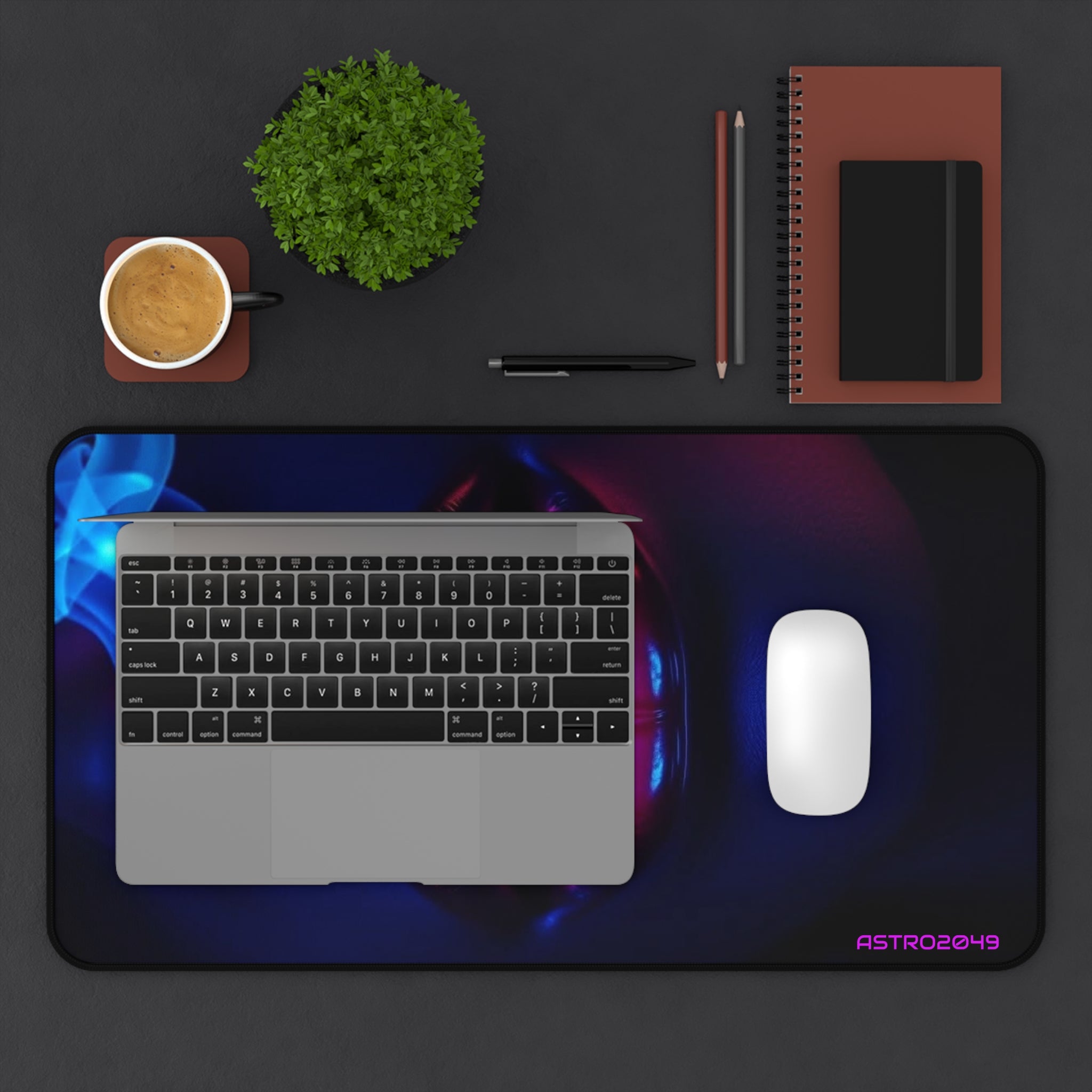CYBERPUNK - Futuristic Desk Mat, Vibrant Neon Lips Desk Mat, Gaming Desk Pad, Gift for Artists, Colorful Workstation Accessory