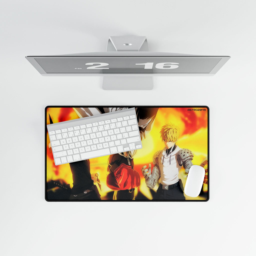 ONE-PUNCH MAN: Saitama / Genos / Sonic - Stylish Anime Desk Mat - Gamer Desk Accessories, Office Decor, Unique Gift for Anime Fans