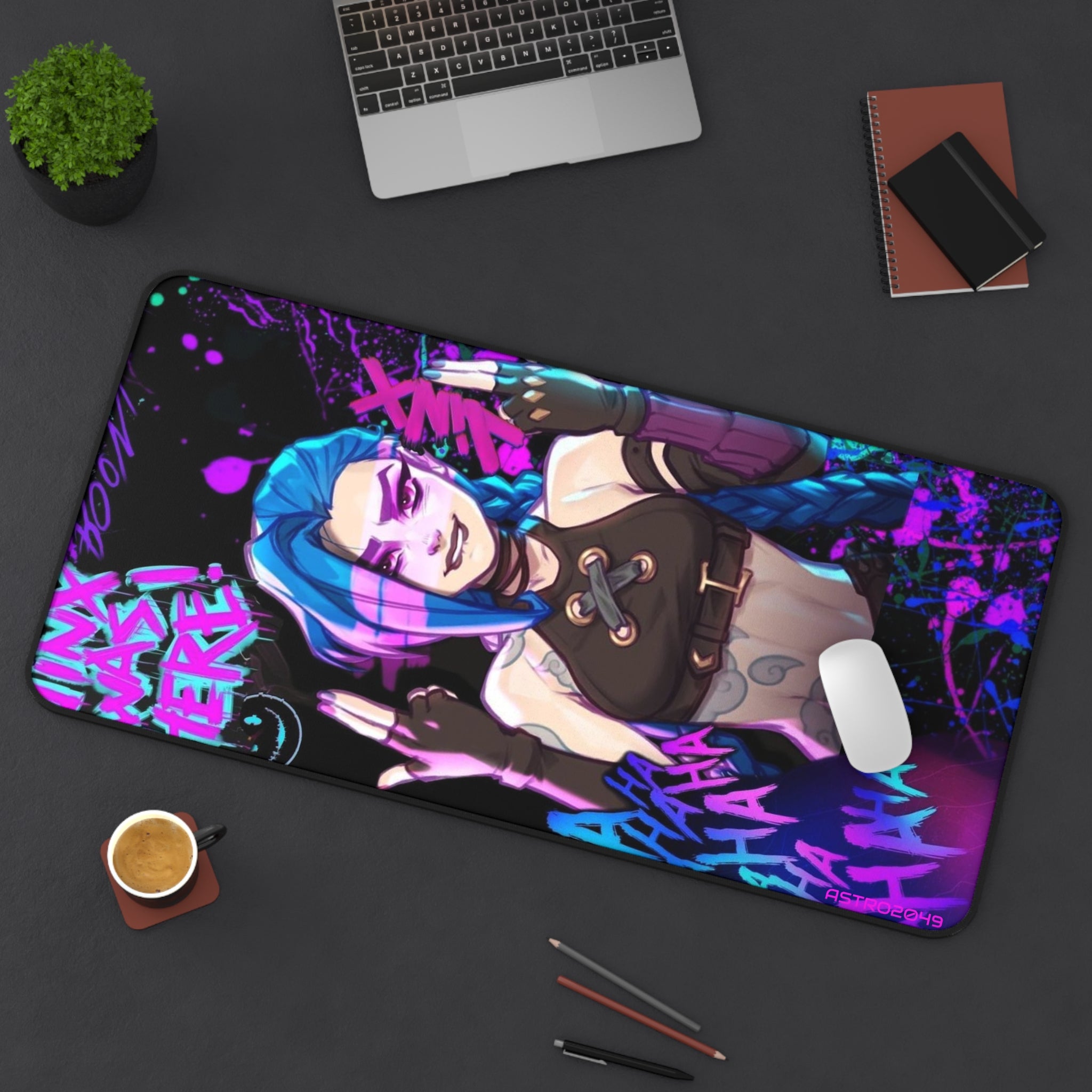 League of Legends - Arcane: JINX - Vibrant Desk Mat with Edgy Design - Perfect for Gamers, Home Office, Unique Gift, and Halloween Vibe
