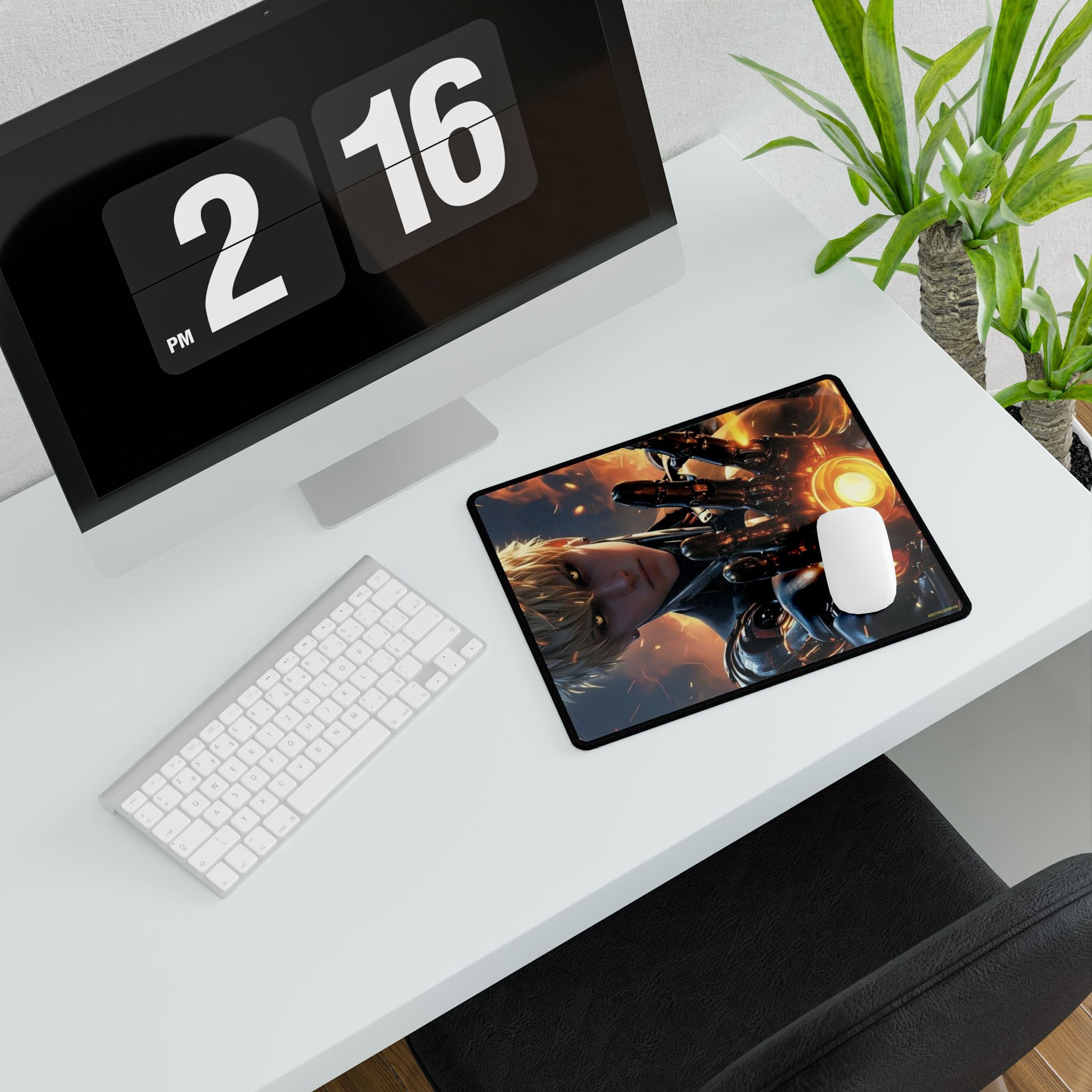 ONE-PUNCH MAN: Genos - Gaming Desk Mats, Anti-Slip Mouse Pad for Office, Computer Accessories for Gamers, Personalized Desk Decor
