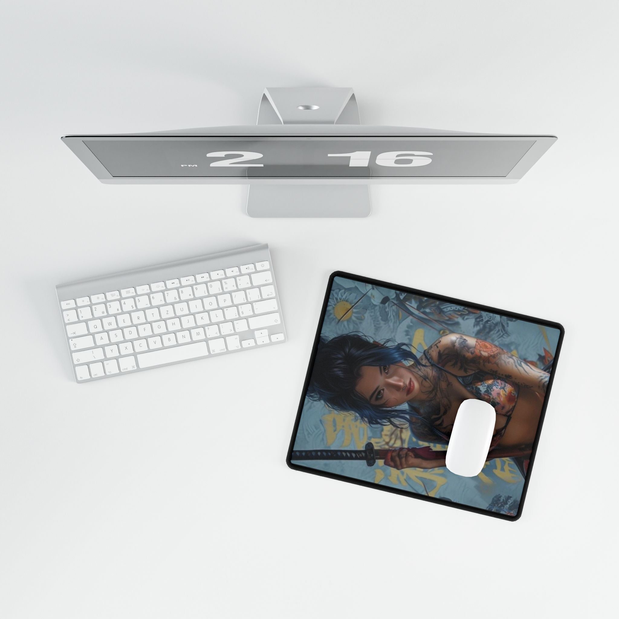 CYBERPUNK - SAMURAI - Artistic Desk Mat with Samurai Theme, Gamer Desk Accessories, Office Decor, Unique Gift for Him, Custom Mouse Pad